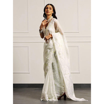 Aditri Handloom Jamdani On Resham Silk Saree with Running Blouse