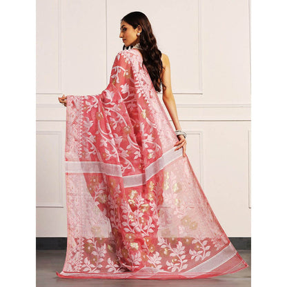 Aditri Handloom Jamdani On Resham Silk Saree with Running Blouse