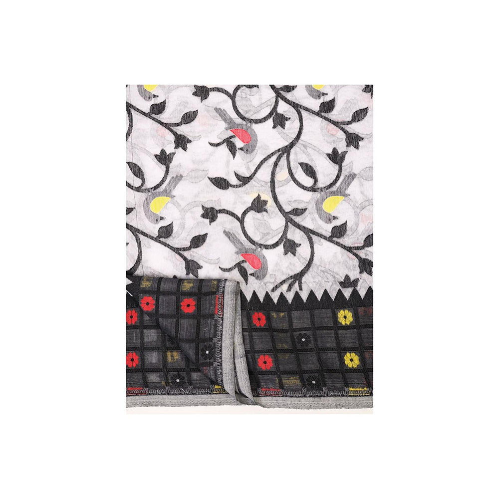 Aditri Handloom Jamdani On Resham Silk Saree with Running Blouse