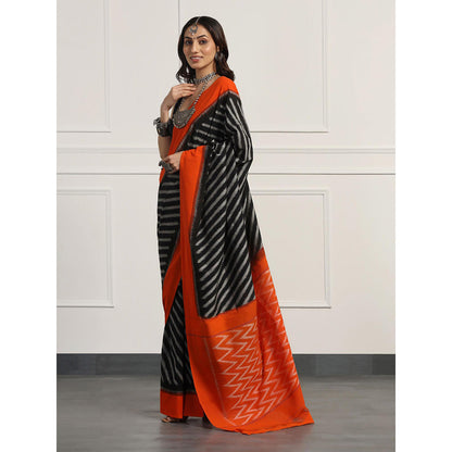 Aditri Handloom Ikat On Gas Mercerised Cotton Saree without Blouse