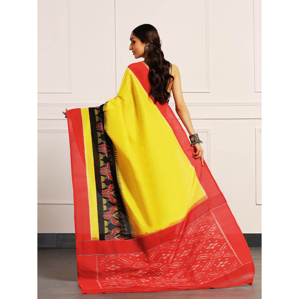 Aditri Multi-Colour Handloom Ikat On Saree with Unstitched Blouse