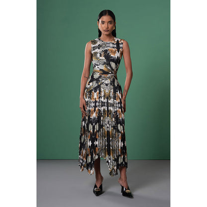 Advait Multi-Color Meiro Pleated Printed Dress