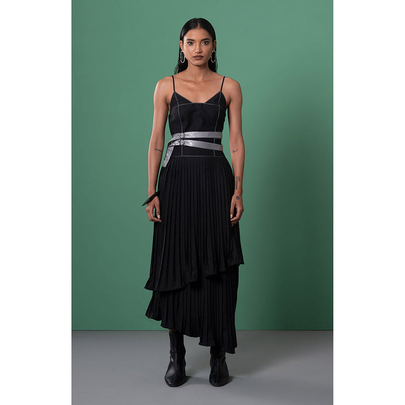 Advait Black Kuro Pleated Dress