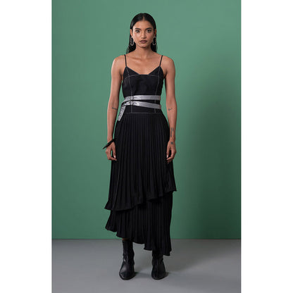 Advait Black Kuro Pleated Dress