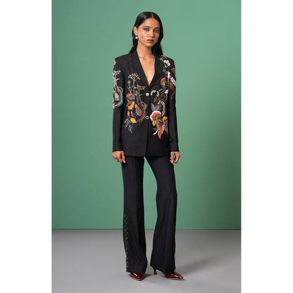 Advait Black Kuro Embroidered Blazer and Trouser (Set of 2)