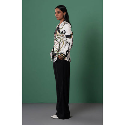 Advait White Beru Embellished and Embroidered Blazer