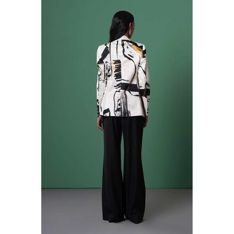 Advait White Beru Embellished and Embroidered Blazer