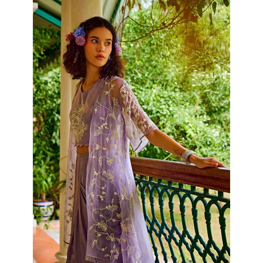 1999AD Lavender Top & Skirt with Jacket (Set of 3)