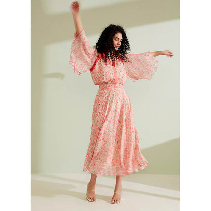 1999AD Arbor Peach Floral Dress