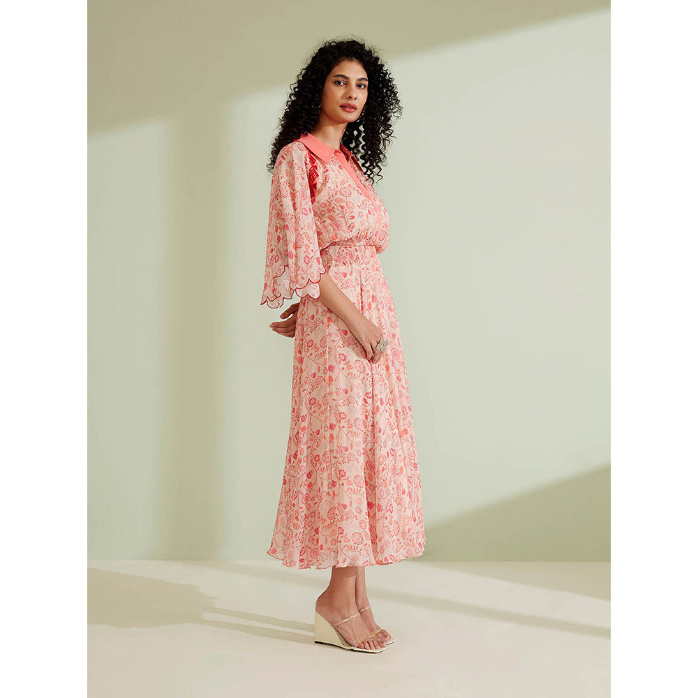 1999AD Arbor Peach Floral Dress