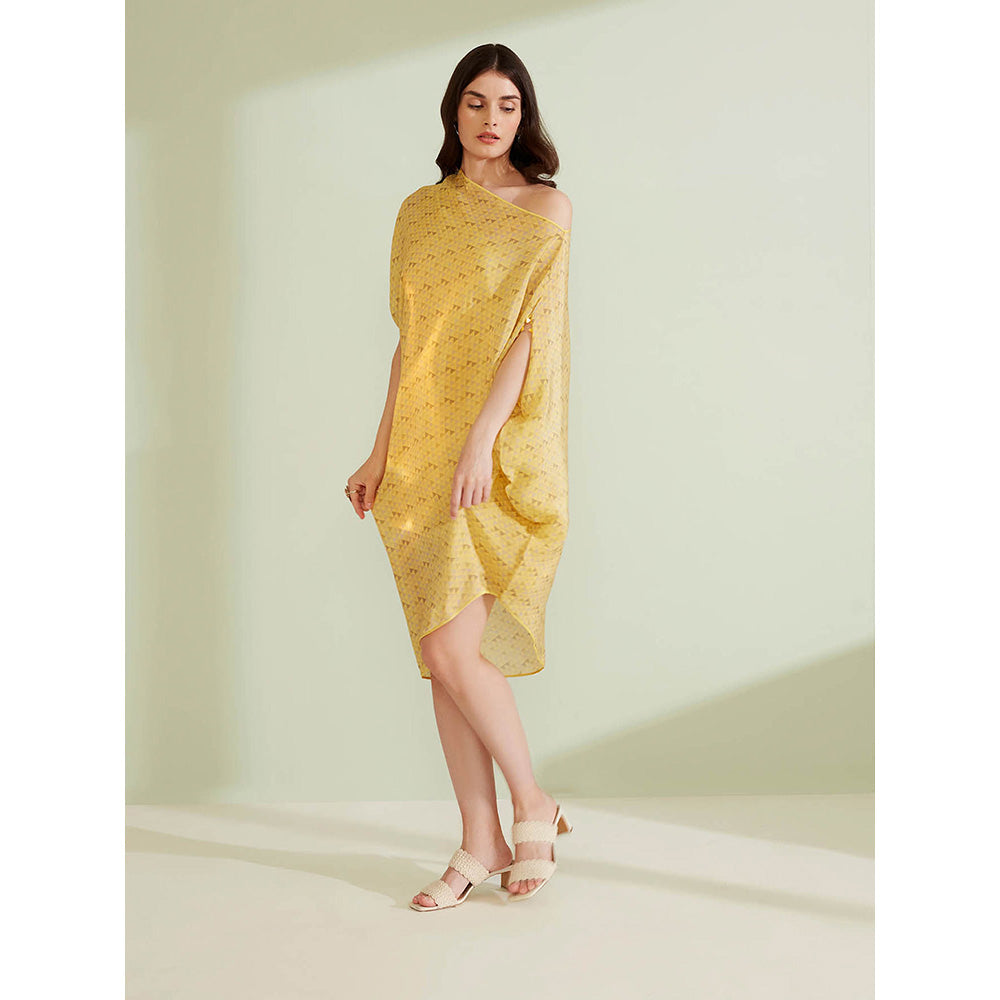 1999AD Ornella Yellow Asymmetrical Dress