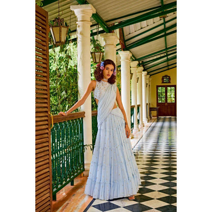 1999AD Blue Lehenga With Blouse And Dupatta (Set of 3)