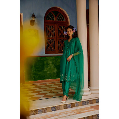 1999AD Forest Green Kurta With Pant (Set of 2)