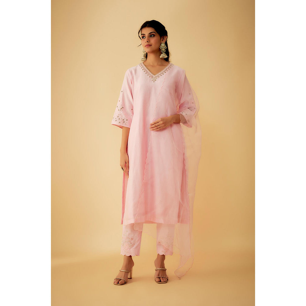 1999AD Pink Kurta with Pant and Dupatta (Set of 3)