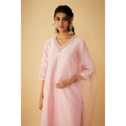 1999AD Pink Kurta with Pant and Dupatta (Set of 3)