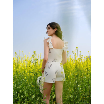 AFRIYA Monochrome Fern White Short