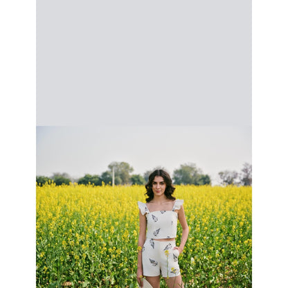 AFRIYA Monochrome Fern White Short