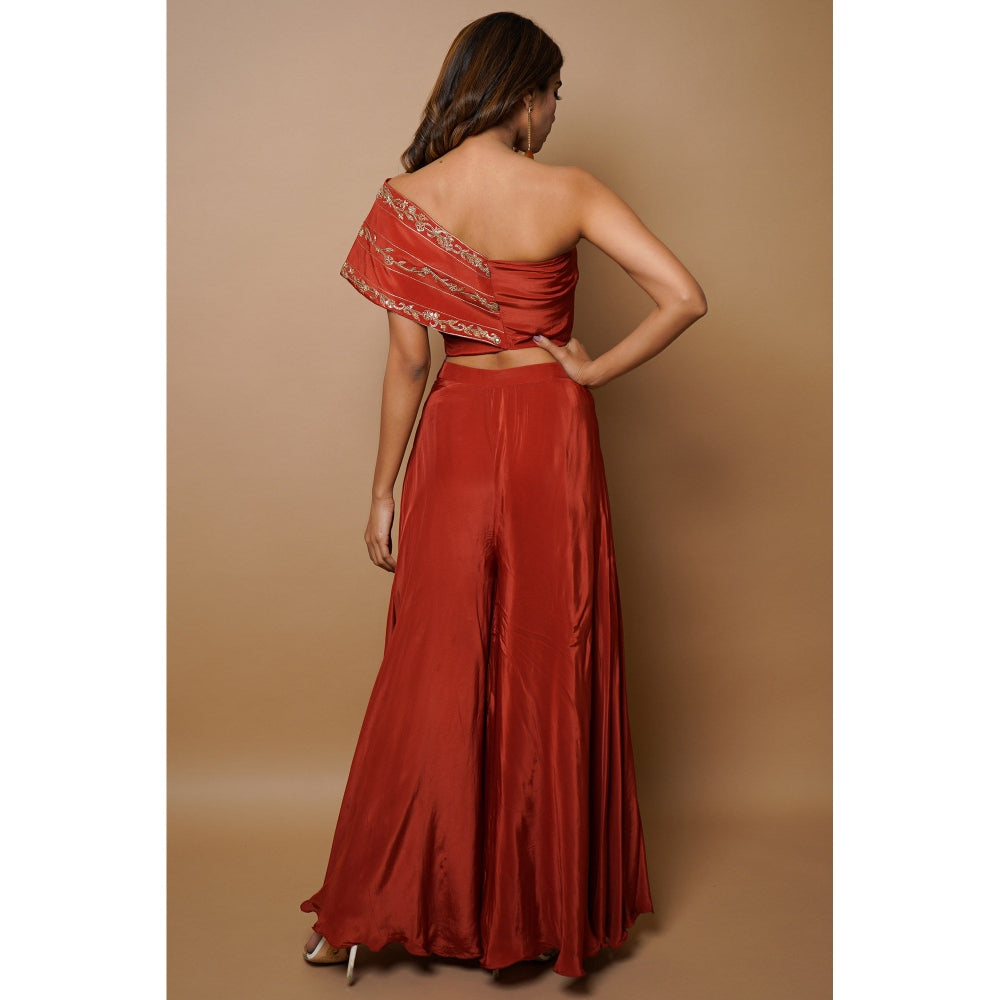 Ahi Clothing Brick Red Indo Western (Set of 2)