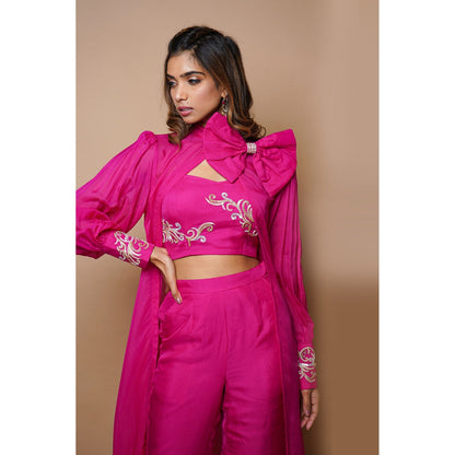 Ahi Clothing Hot Pink Cape Indowestern (Set of 4)