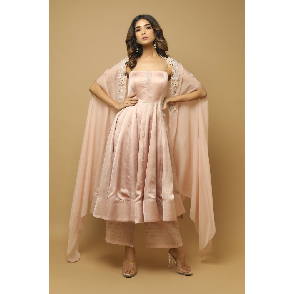 Ahi Clothing Rose Pink Kali Kurta (Set of 3)
