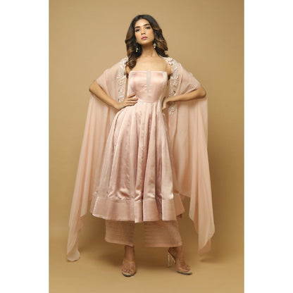Ahi Clothing Rose Pink Kali Kurta (Set of 3)