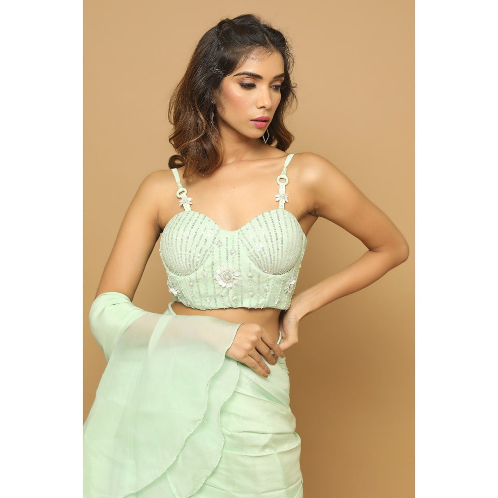 Ahi Clothing Ruffle Saree (Set of 2)