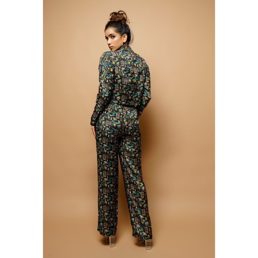 Ahi Clothing Digital Printed Bomber Jacket 3Piece Co-Ord (Set of 3)