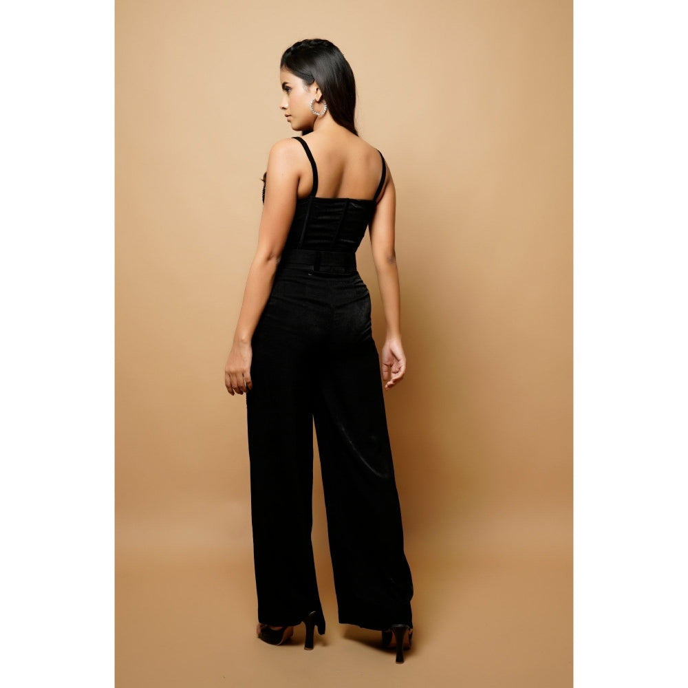 Ahi Clothing Black Velvet Corset Co-Ord (Set of 2)