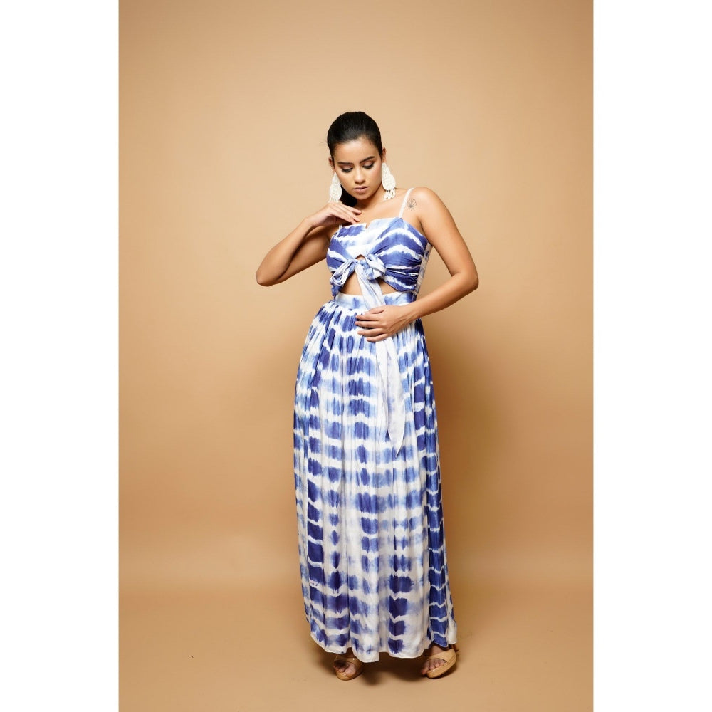 Ahi Clothing Tie-Dye Blue and White Resort Wear Dress