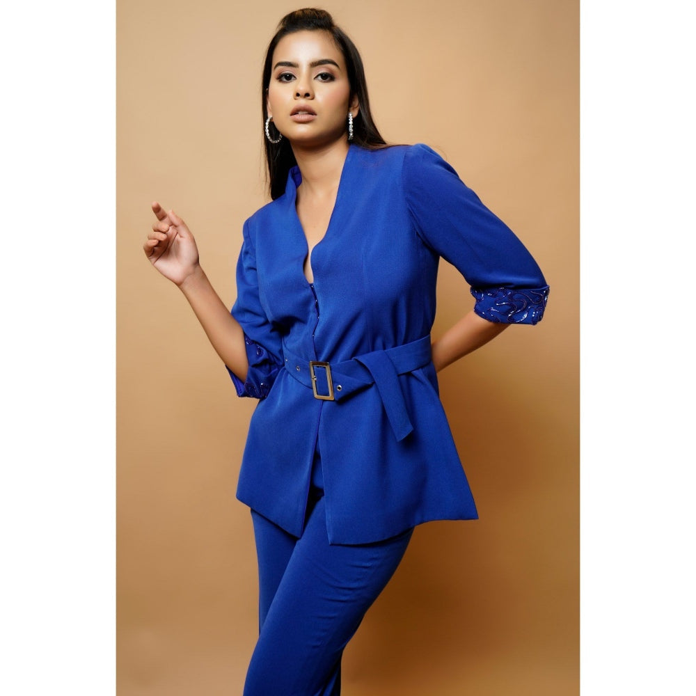 Ahi Clothing Royal Blue Pant Suit (Set of 3)