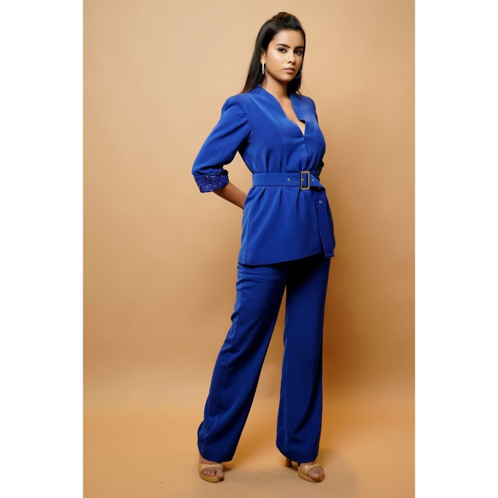 Ahi Clothing Royal Blue Pant Suit (Set of 3)
