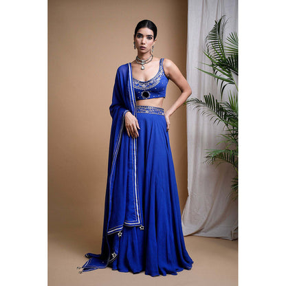 AHI Clothing Royal Blue Lehenga And Blouse With Dupatta