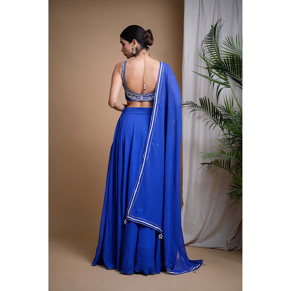 AHI Clothing Royal Blue Lehenga And Blouse With Dupatta