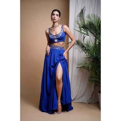 AHI Clothing Royal Blue Lehenga And Blouse With Dupatta