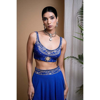 AHI Clothing Royal Blue Lehenga And Blouse With Dupatta