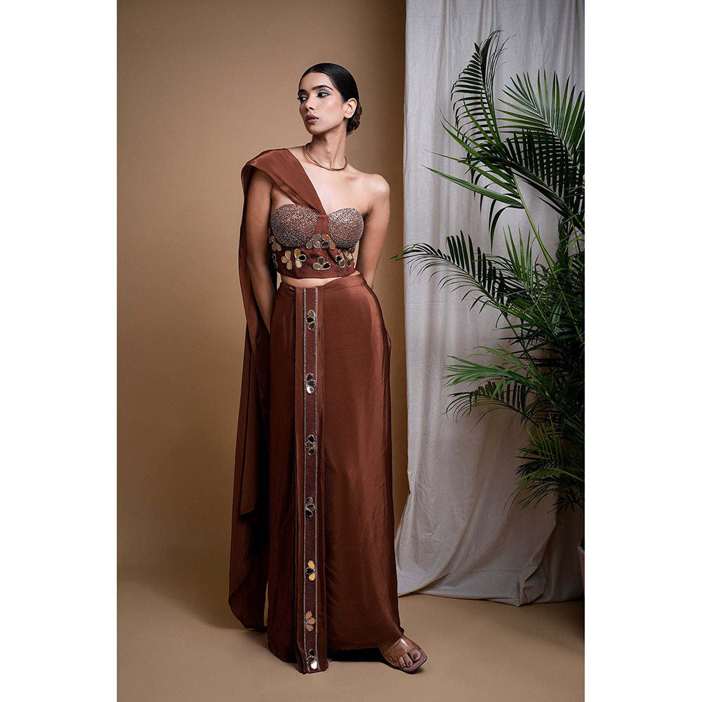 AHI Clothing Rustic Brown Corset With Skirt