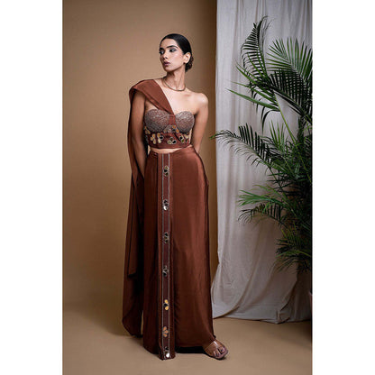 AHI Clothing Rustic Brown Corset With Skirt