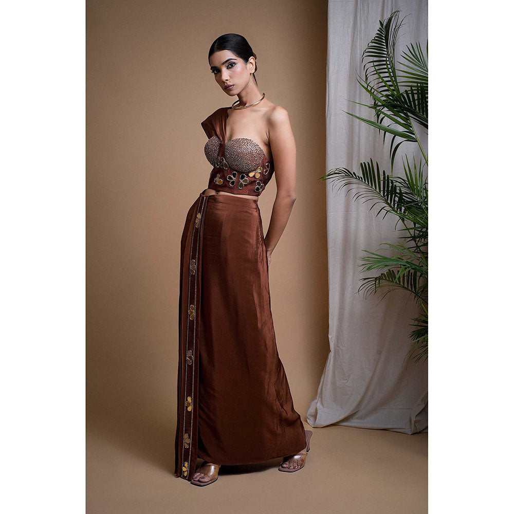 AHI Clothing Rustic Brown Corset With Skirt