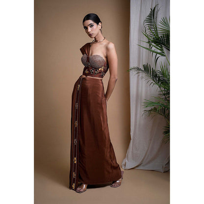 AHI Clothing Rustic Brown Corset With Skirt
