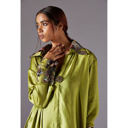 A Humming Way Shrubbery Shirt with Corrugated Colorblocked Pants