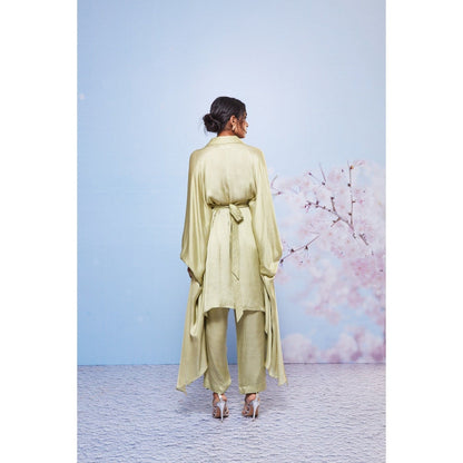 Ajiesh Oberoi Green Fiza Co-ord (Set of 3)