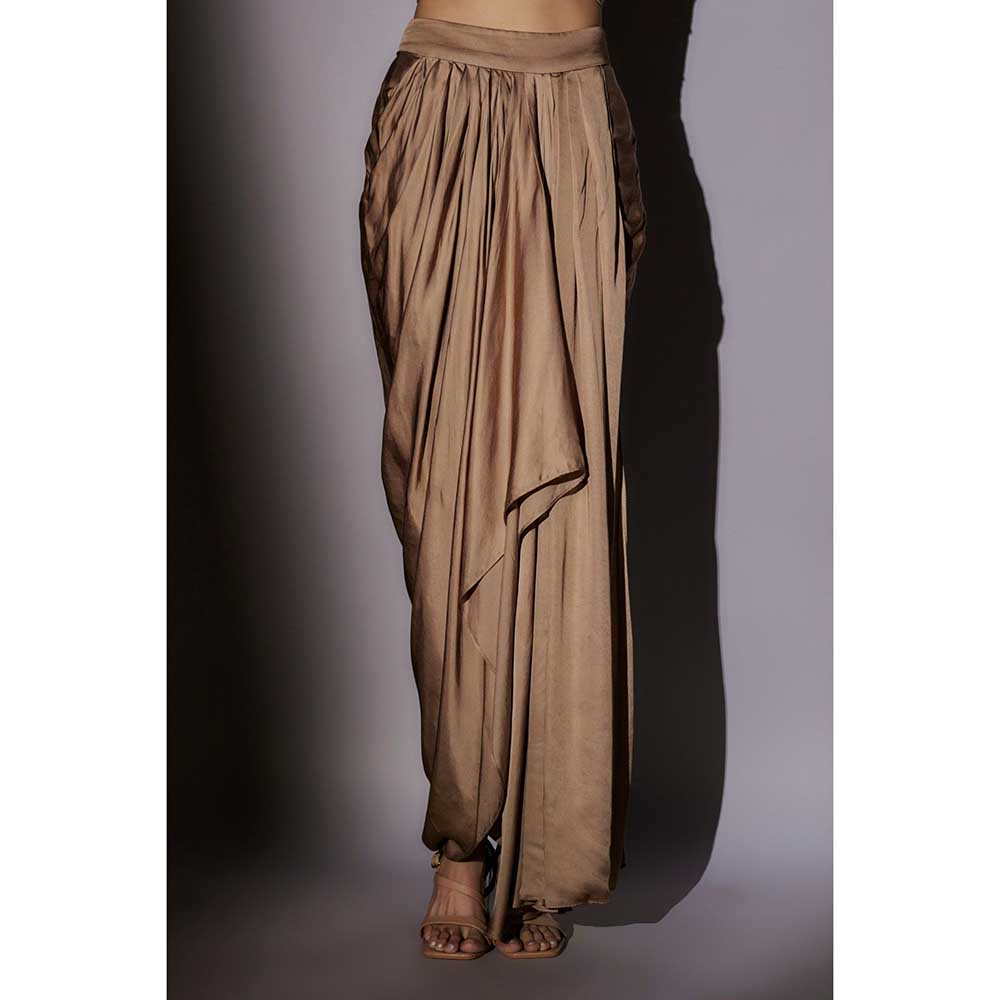 Ajiesh Oberoi Beige Embroider Jacket with Bustier and Skirt (Set of 3)