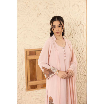 Ajiesh Oberoi Pink Anika Kurta with Palazzo and Dupatta (Set of 3)