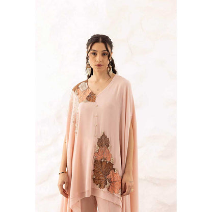 Ajiesh Oberoi Pink Barkha Co-Ord (Set of 2)