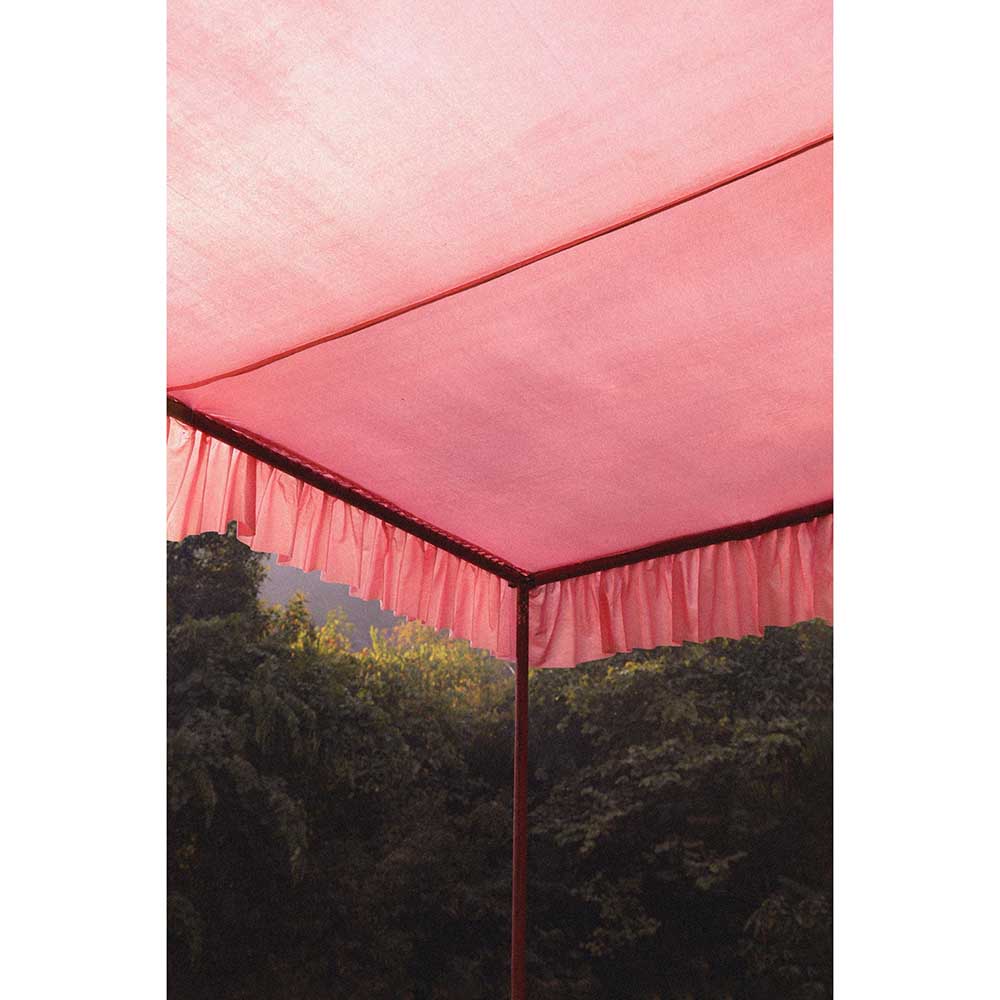 Ajiesh Oberoi Princess Sleeves Scalps Pre Stitched Drape Saree With Stitched Blouse - Pink