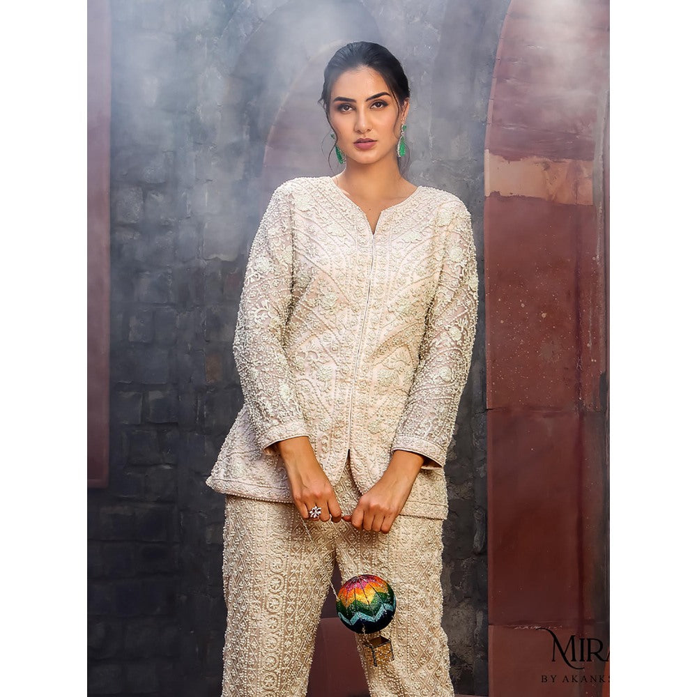 Akanksha Mago Dione Ivory Jacket & Pant Co-Ord (Set of 2)