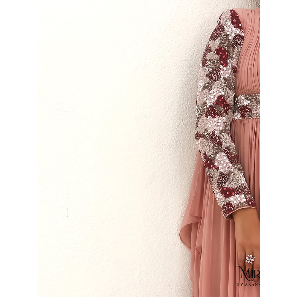 Akanksha Mago Rosanne Rose Pink Embroidered & Embellished Gown