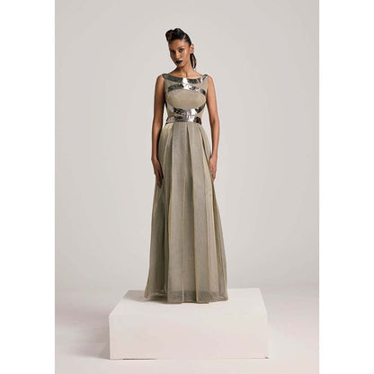 AKHL Gold Pleated Dress