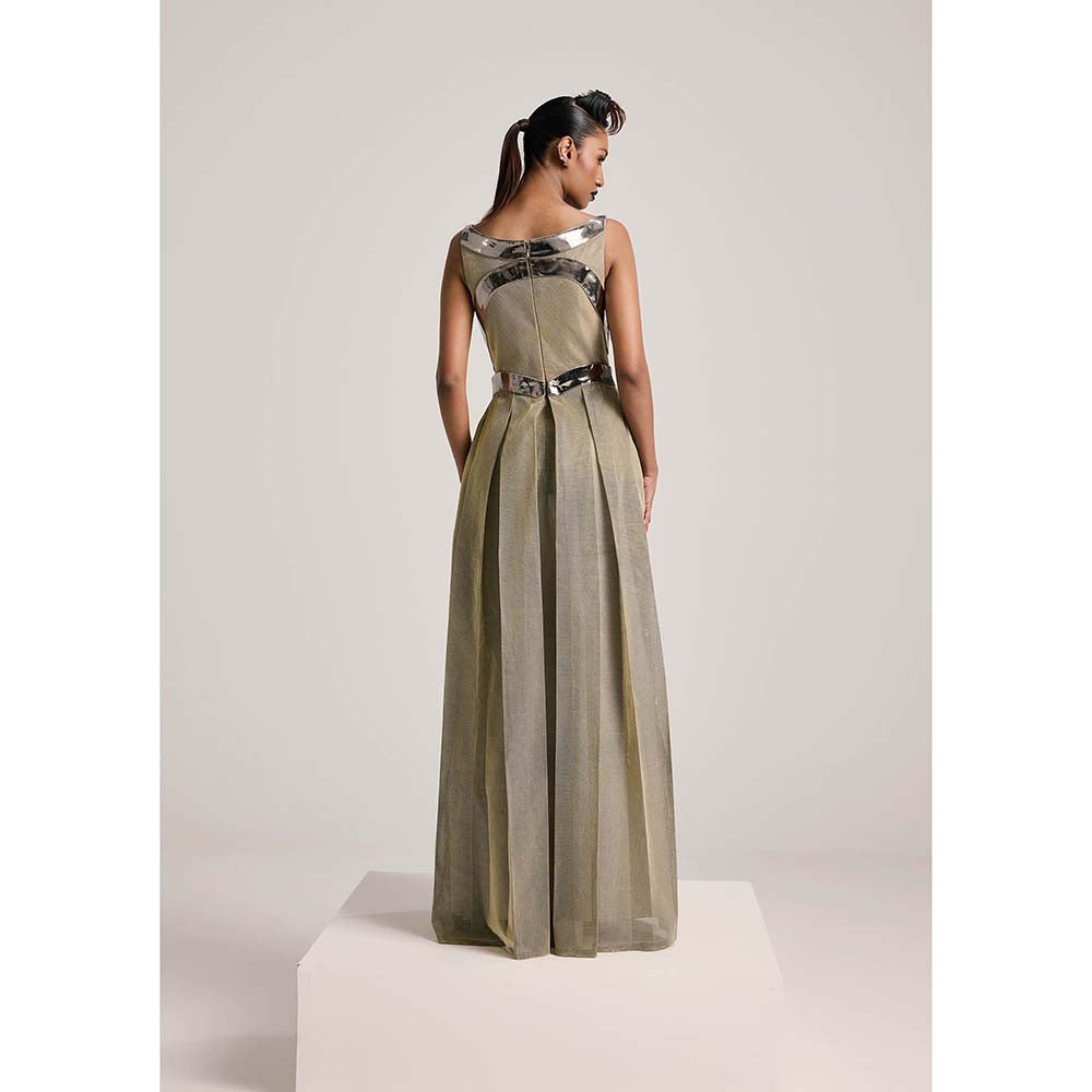 AKHL Gold Pleated Dress