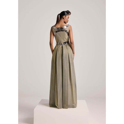 AKHL Gold Pleated Dress